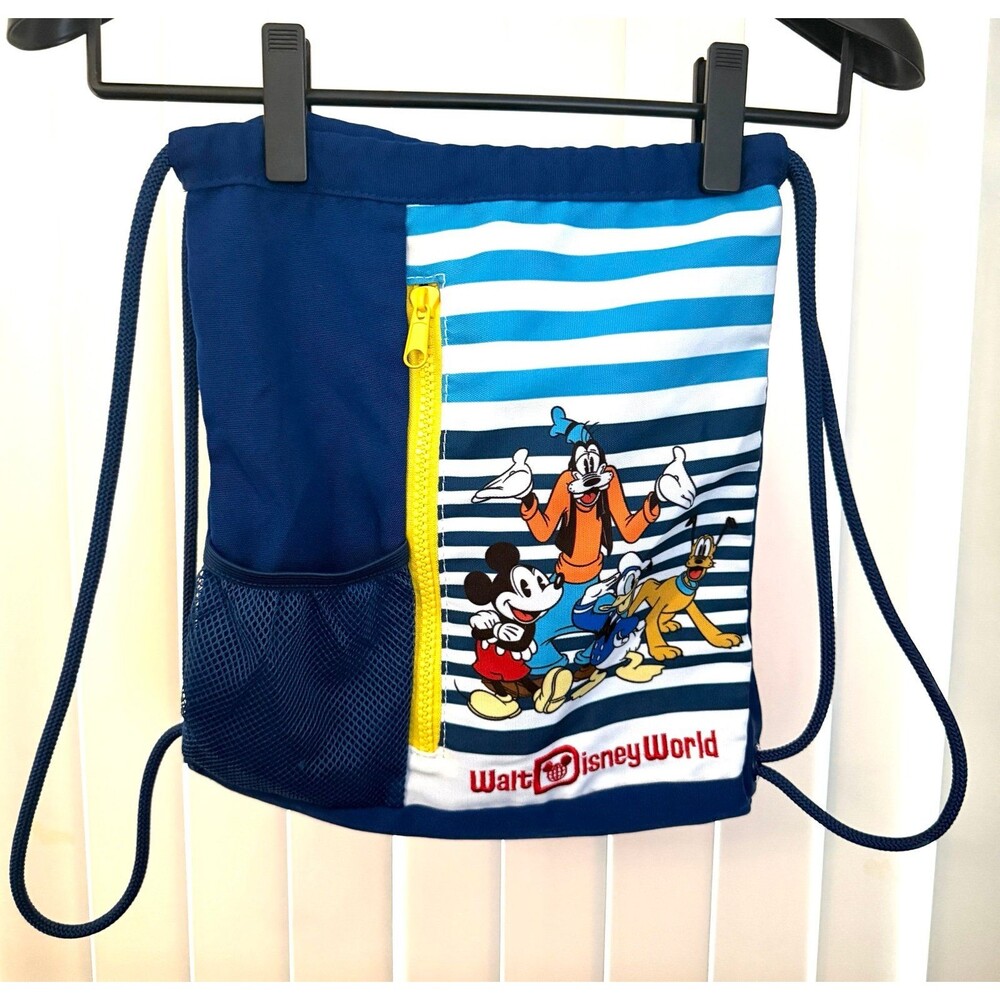Walt Disney World Mickey & Friends Blue Drawstring Cinch Sack/Backpack